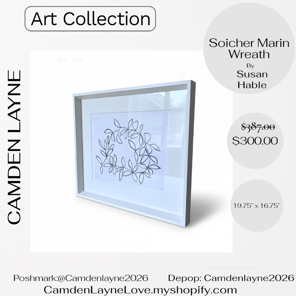 Soicher Marin Wreath Black and White Art Print - Picture 2 of 5